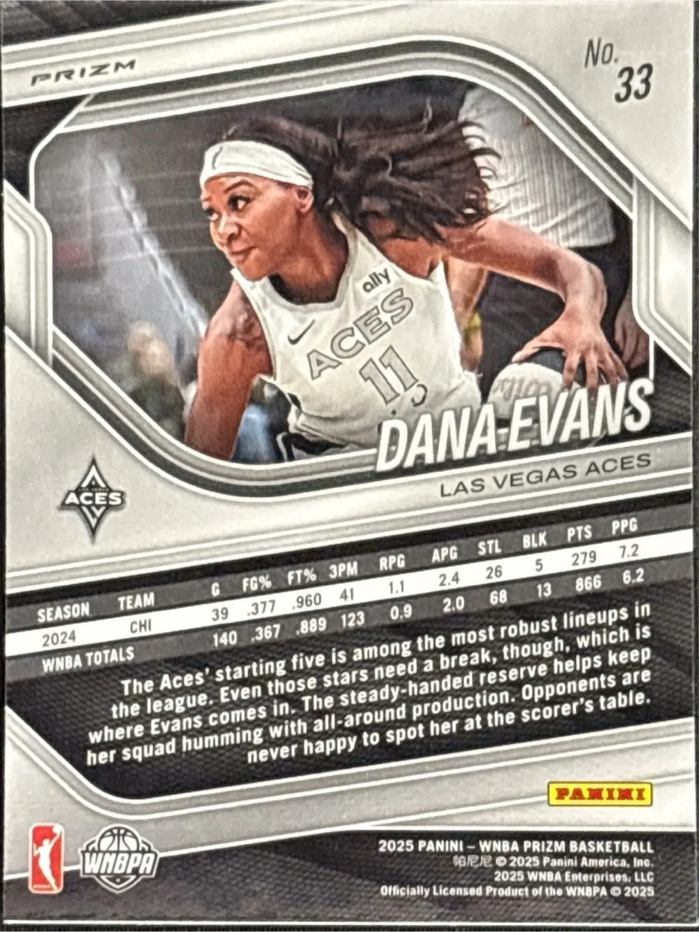 Panini Prizm Dana Evans Rainbow Prizm Basketball Trading Card